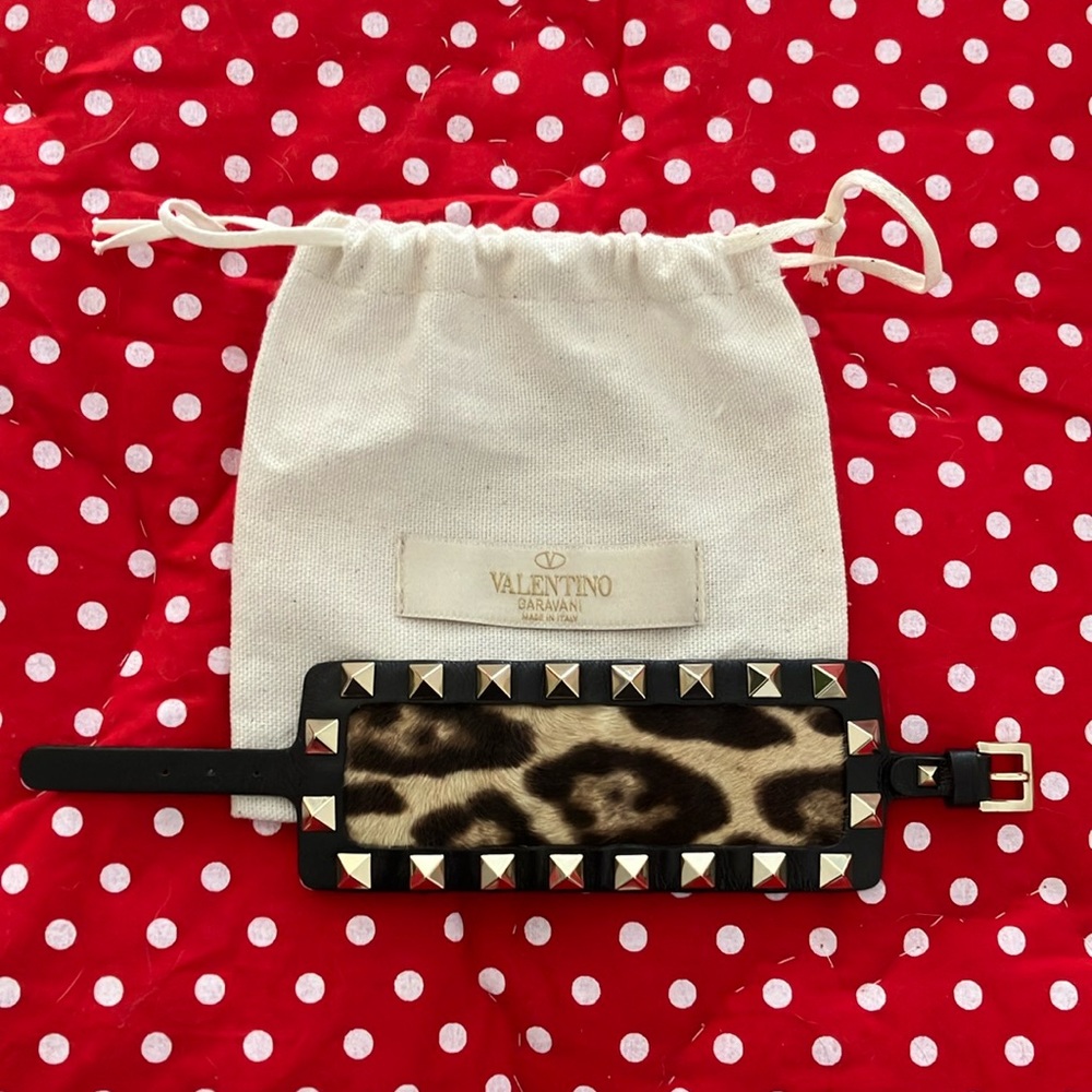 EXTREMELY RARE Valentino Leopard Rockstud Bracelet - MINT CONDITION